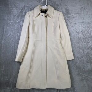 J. Crew Italian Double Cloth Wool Blend Coat Cream Size 0P